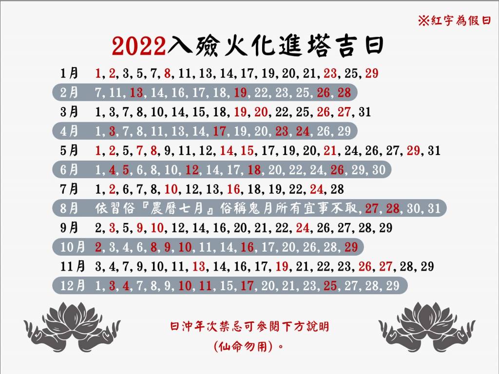 22入殮火化進塔吉日 呂子平算命卜卦舘